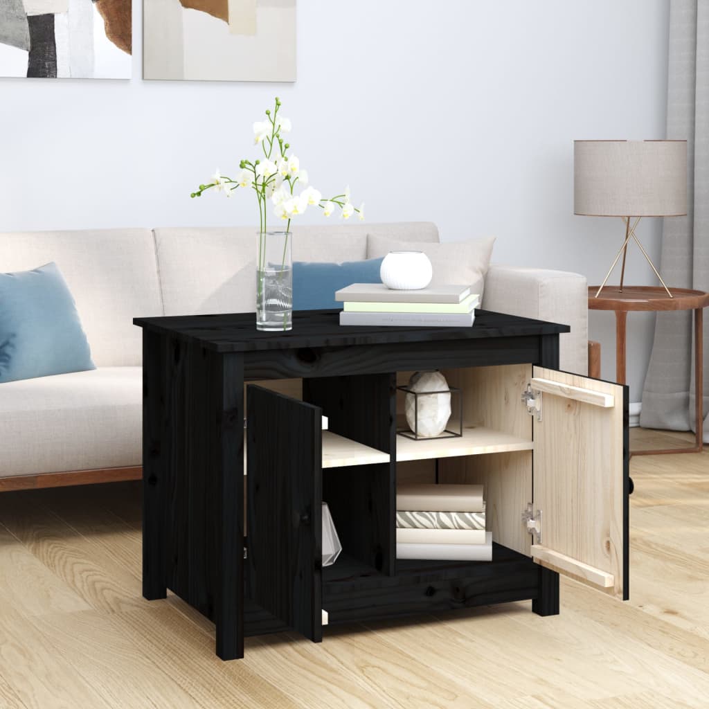 Coffee Table | Black | Solid Pine Wood | Medium | Coffee Table