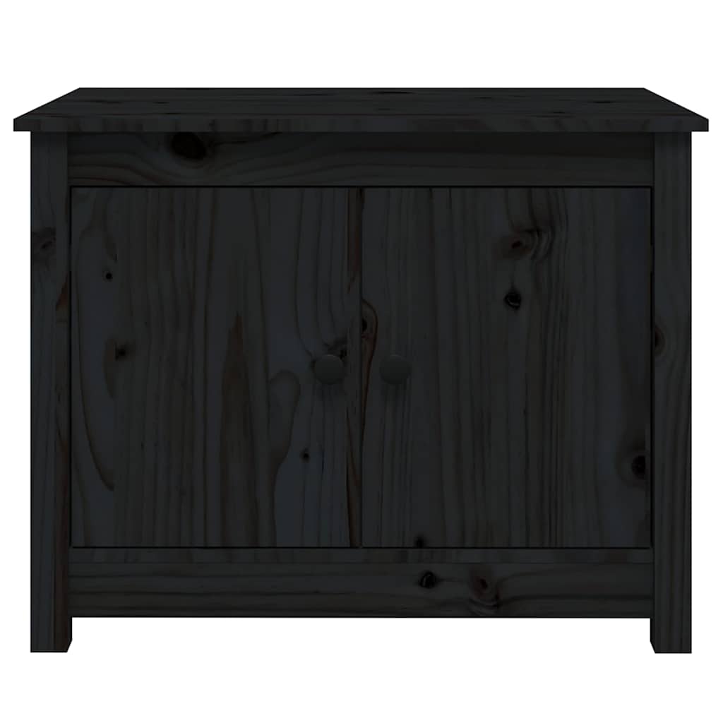 Coffee Table Black 71x49x55 cm Solid Wood Pine