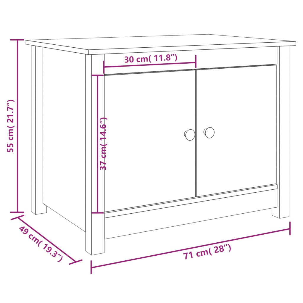 Coffee Table | Black | Solid Pine Wood | Medium | Coffee Table