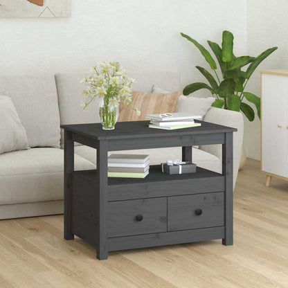 Coffee Table Grey 71x49x55 cm Solid Wood Pine