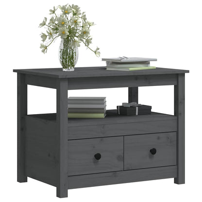 Coffee Table Grey 71x49x55 cm Solid Wood Pine