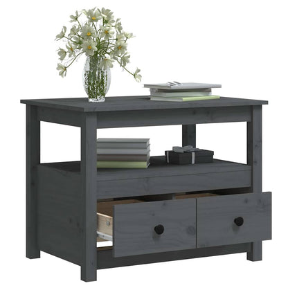 Coffee Table Grey 71x49x55 cm Solid Wood Pine