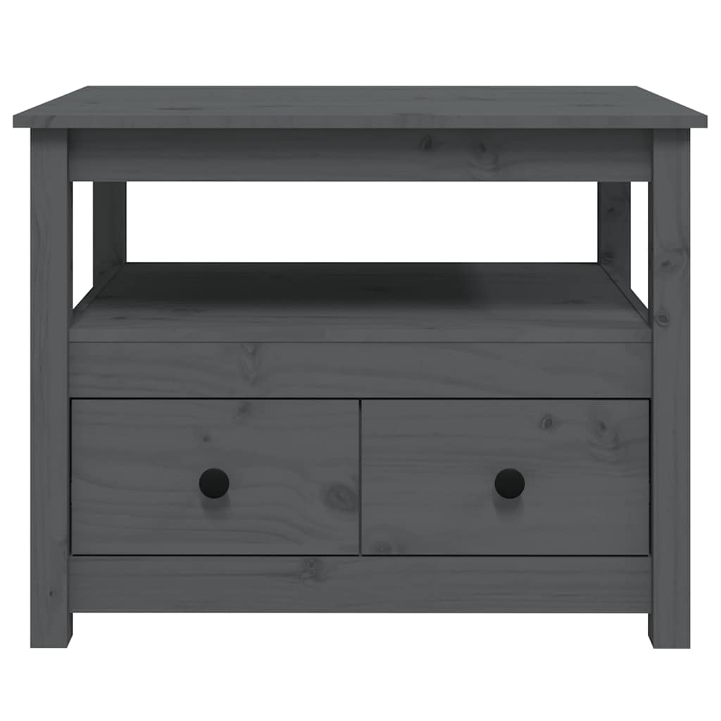 Coffee Table Grey 71x49x55 cm Solid Wood Pine