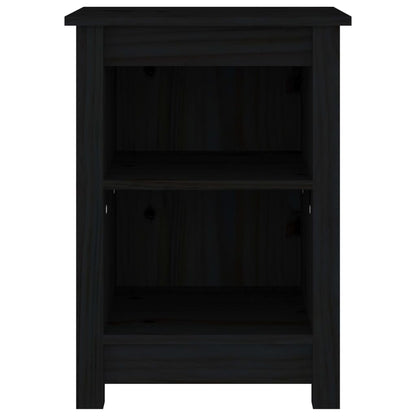 Bedside Cabinets 2 pcs Black 40x35x55 cm Solid Wood Pine