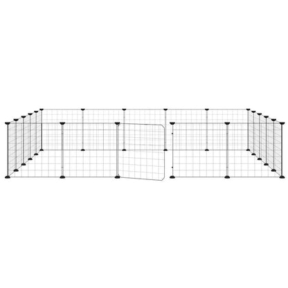 20-Panel Pet Cage with Door Black 35x35 cm Steel