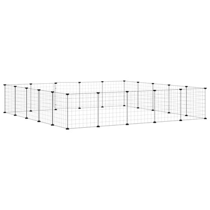 20-Panel Pet Cage with Door Black 35x35 cm Steel