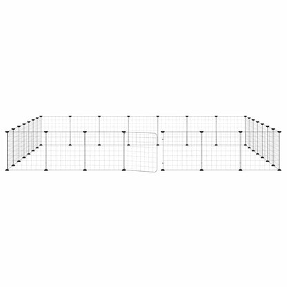 28-Panel Pet Cage with Door Black 35x35 cm Steel