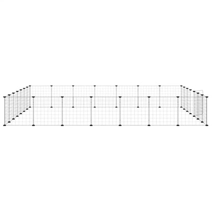 28-Panel Pet Cage with Door Black 35x35 cm Steel