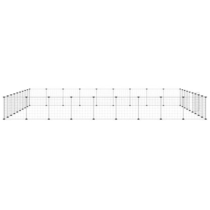 36-Panel Pet Cage with Door Black 35x35 cm Steel