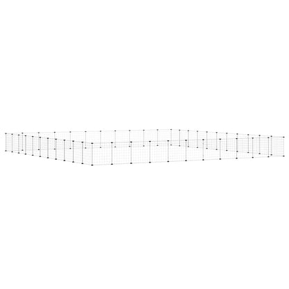 44-Panel Pet Cage with Door Black 385x385x35 cm Steel