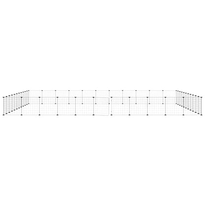44-Panel Pet Cage with Door Black 35x35 cm Steel