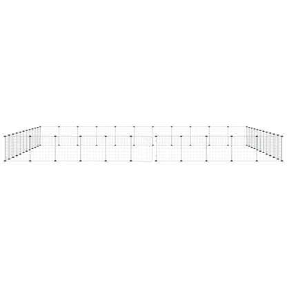 44-Panel Pet Cage with Door Black 385x385x35 cm Steel