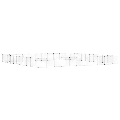 44-Panel Pet Cage with Door Black 35x35 cm Steel