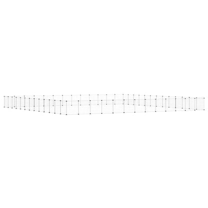 52-Panel Pet Cage with Door Black 455x455x35 cm Steel