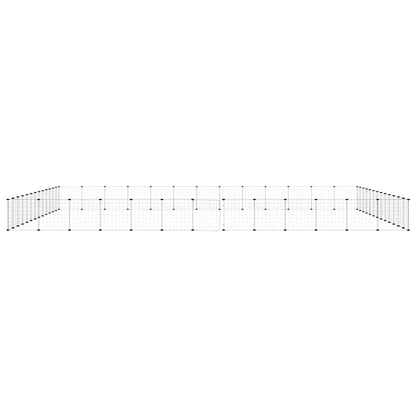 52-Panel Pet Cage with Door Black 35x35 cm Steel