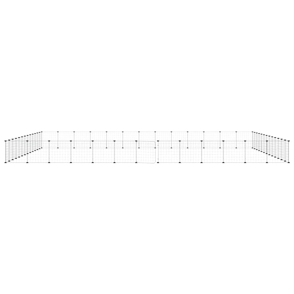 52-Panel Pet Cage with Door Black 455x455x35 cm Steel
