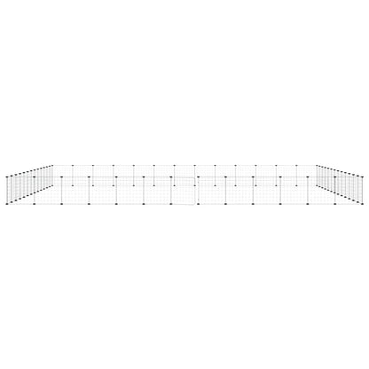 52-Panel Pet Cage with Door Black 455x455x35 cm Steel