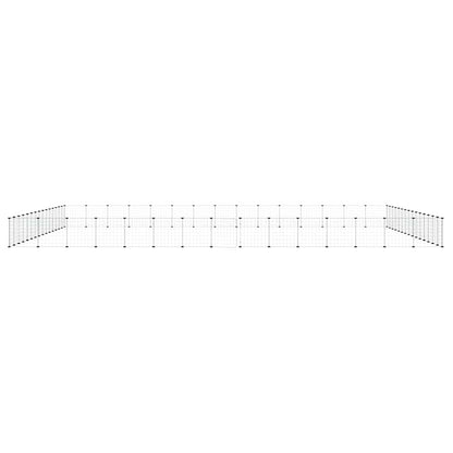 60-Panel Pet Cage with Door Black 525x525x35 cm Steel