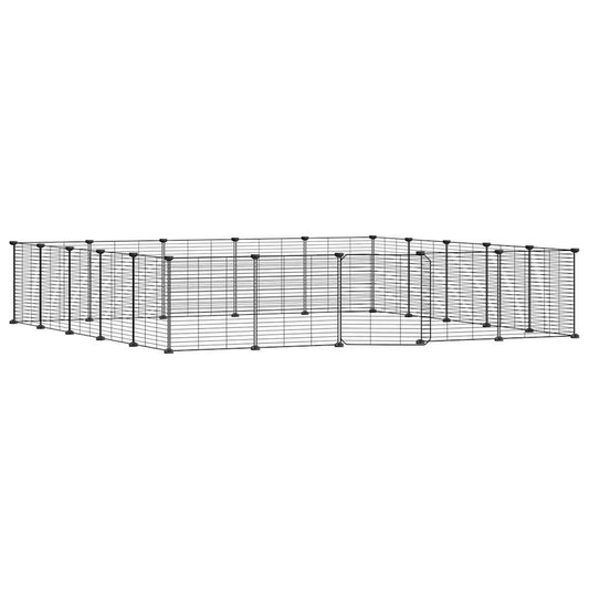 20-Panel Pet Cage with Door Black 35x35 cm Steel