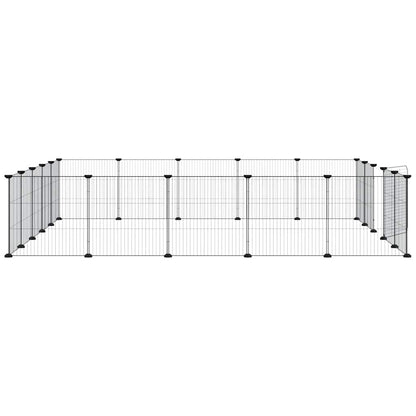 20-Panel Pet Cage with Door Black 35x35 cm Steel