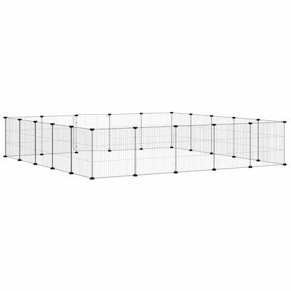 20-Panel Pet Cage with Door Black 35x35 cm Steel