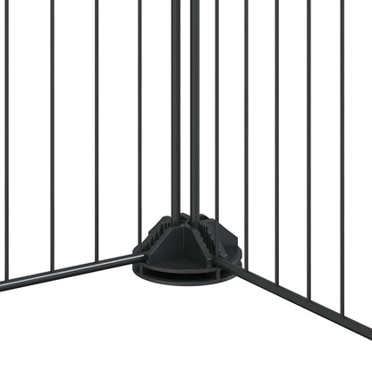 20-Panel Pet Cage with Door Black 175x175x35 cm Steel