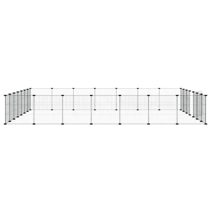 28-Panel Pet Cage with Door Black 35x35 cm Steel
