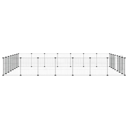 28-Panel Pet Cage with Door Black 35x35 cm Steel