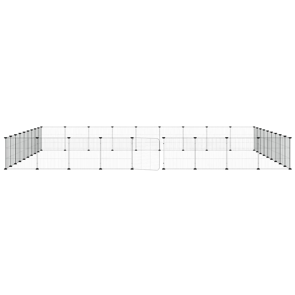 36-Panel Pet Cage with Door Black 35x35 cm Steel