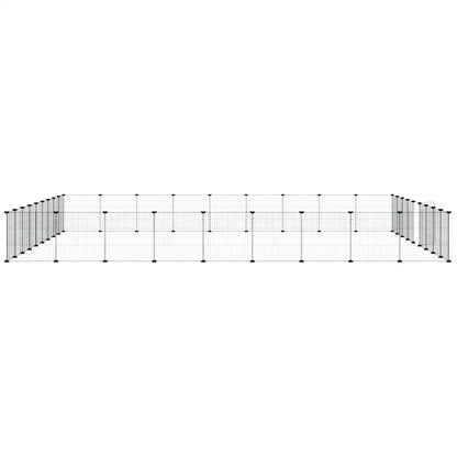 36-Panel Pet Cage with Door Black 35x35 cm Steel