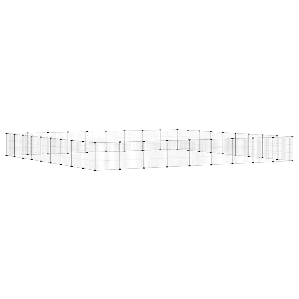 36-Panel Pet Cage with Door Black 35x35 cm Steel