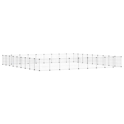 36-Panel Pet Cage with Door Black 35x35 cm Steel