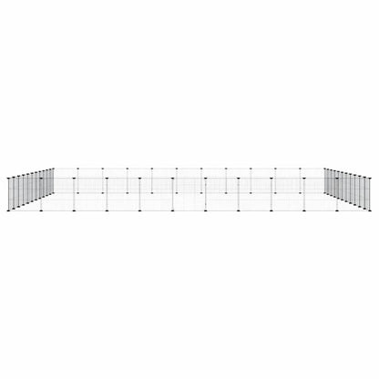 44-Panel Pet Cage with Door Black 35x35 cm Steel