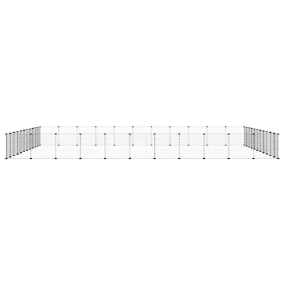 44-Panel Pet Cage with Door Black 385x385x35 cm Steel