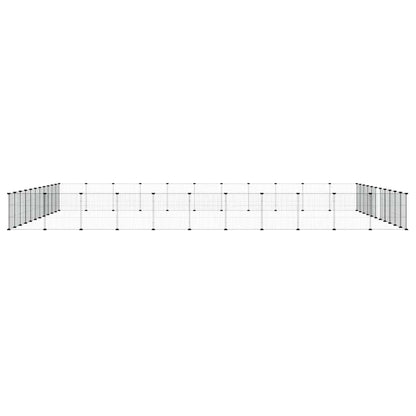 44-Panel Pet Cage with Door Black 35x35 cm Steel