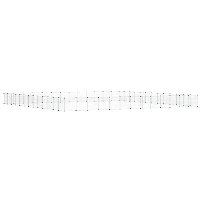 52-Panel Pet Cage with Door Black 455x455x35 cm Steel