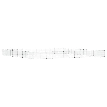 52-Panel Pet Cage with Door Black 455x455x35 cm Steel