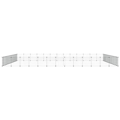 52-Panel Pet Cage with Door Black 35x35 cm Steel