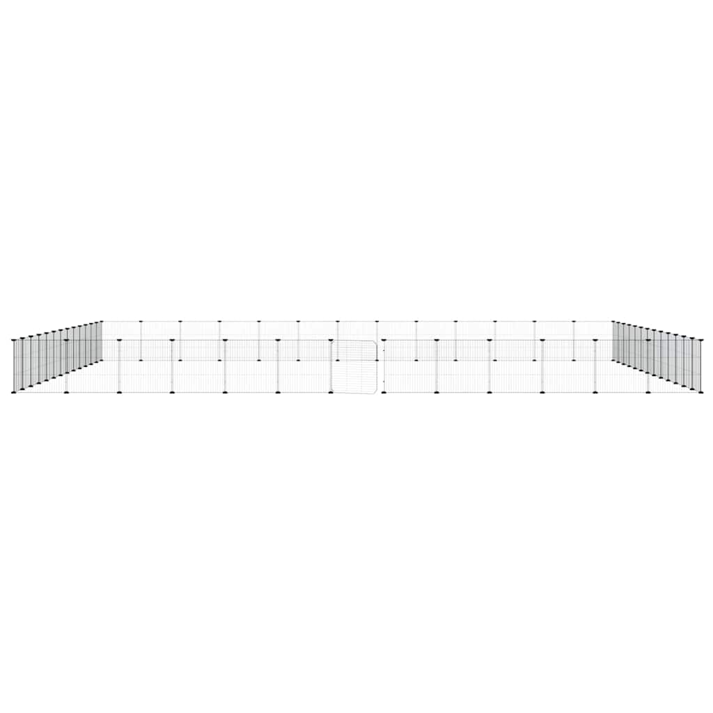 52-Panel Pet Cage with Door Black 455x455x35 cm Steel