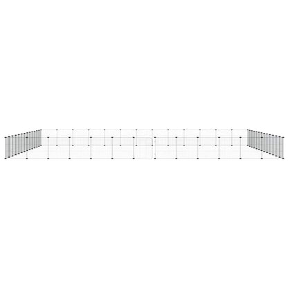 52-Panel Pet Cage with Door Black 455x455x35 cm Steel