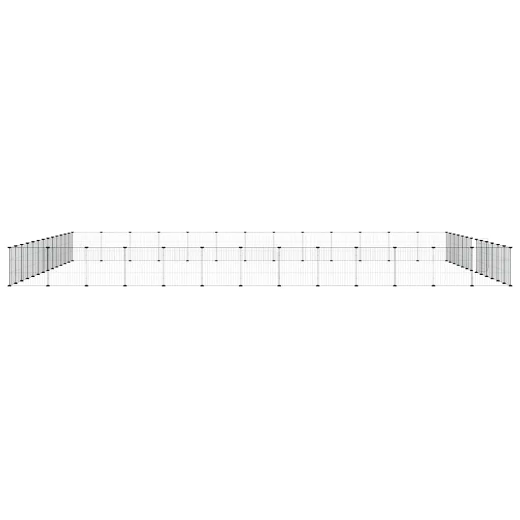 52-Panel Pet Cage with Door Black 35x35 cm Steel