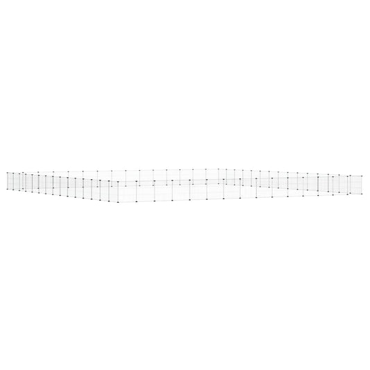 60-Panel Pet Cage with Door Black 525x525x35 cm Steel