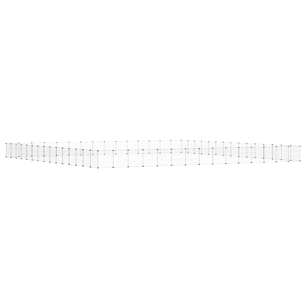60-Panel Pet Cage with Door Black 525x525x35 cm Steel