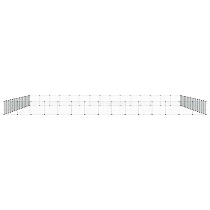 60-Panel Pet Cage with Door Black 525x525x35 cm Steel
