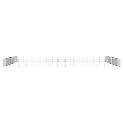 60-Panel Pet Cage with Door Black 525x525x35 cm Steel