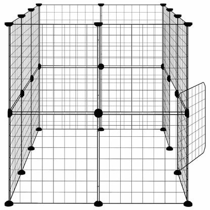 20-Panel Pet Cage with Door Black 35x35 cm Steel