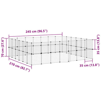 52-Panel Pet Cage with Door Black 35x35 cm Steel