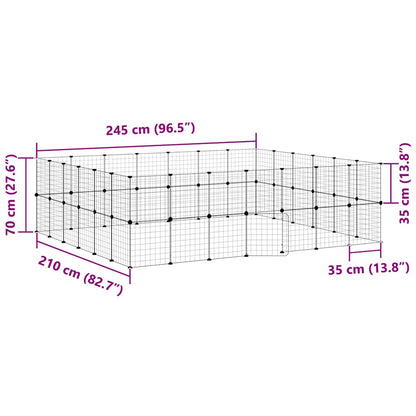 52-Panel Pet Cage with Door Black 245x210x70 cm Steel