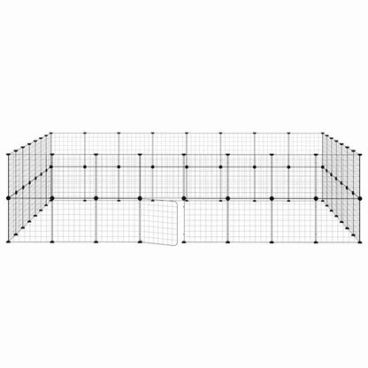 60-Panel Pet Cage with Door Black 35x35 cm Steel
