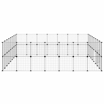 60-Panel Pet Cage with Door Black 35x35 cm Steel